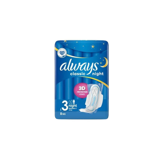 Always Classic Night with Wings (Size 3) 8 Pack