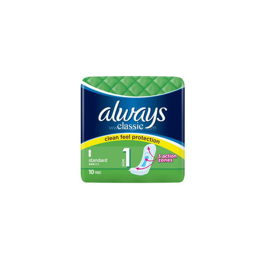 Always Classic Standard Green (Size 1) 10 Pack