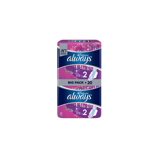 Always Platinum Long Plus (Size 2) 20 Pack