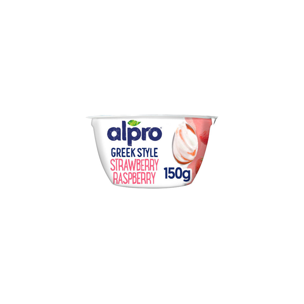 Alpro Greek Style Strawberry & Raspberry Yoghurt Alternative 150G