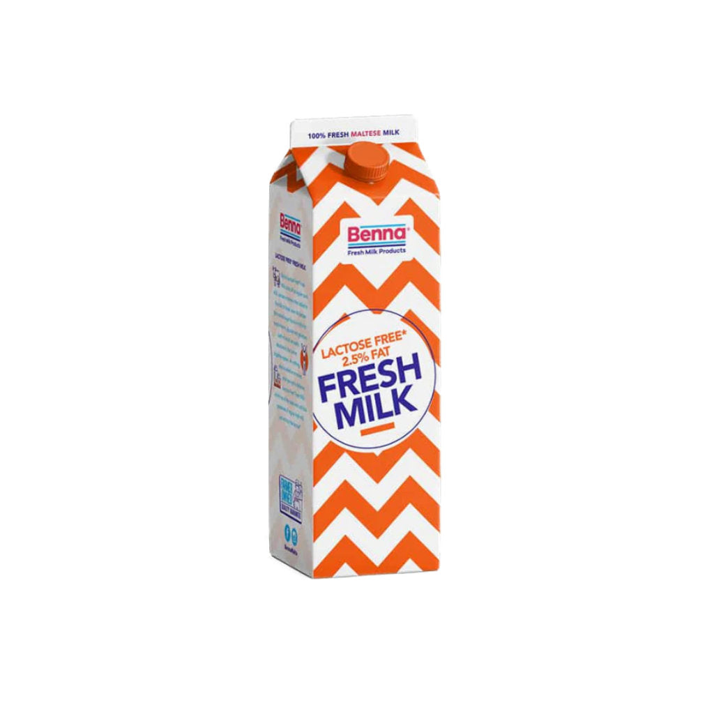 Benna Fresh Milk 2.5% Fat Lactose Free 1L