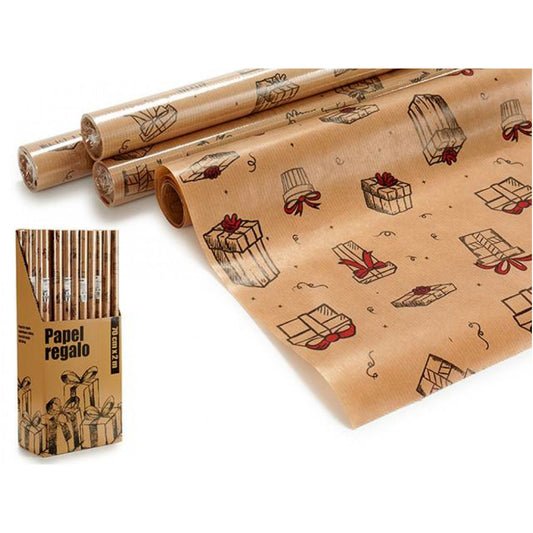 Gift Wrap Brown with Gift Pictures