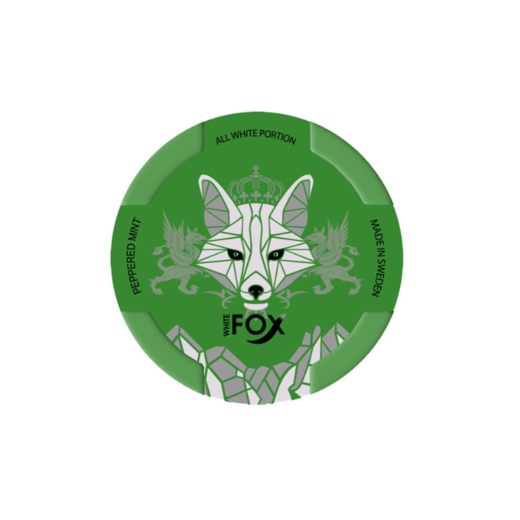 White Fox Peppered Mint (Green) Nicotine Pouches